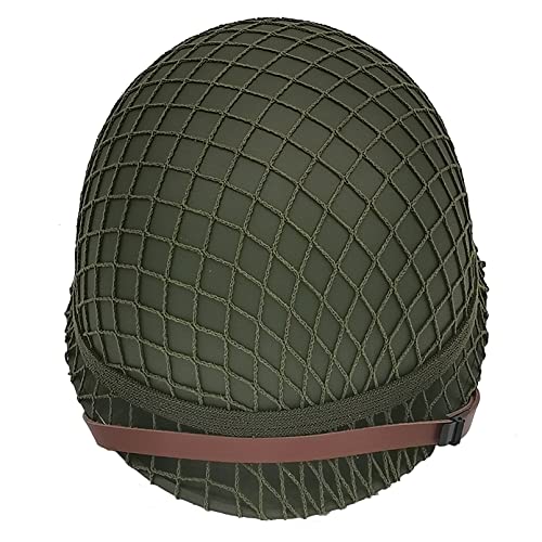 WWII US Army Helmet Replica - Authentic M1 Military Helmet with Net Cover & Chin Strap