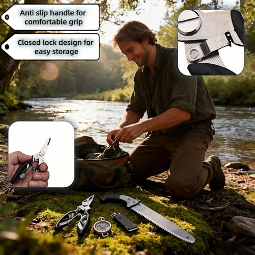 Stainless Steel Fishing Pliers - Multi-Tool with Line Cutter & Hook Remover