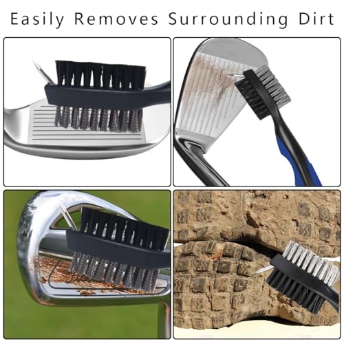 Golf Club Brush Cleaner Tool Set - 2 Pack, Red & Black