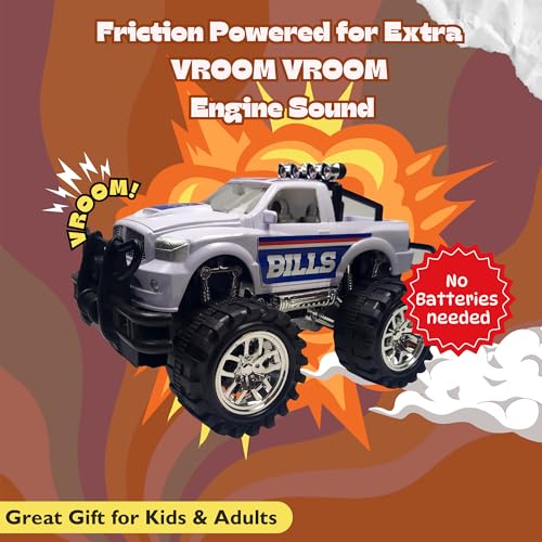 Buffalo Bills Monster Truck Toy - Push and Go Friction Powered, 1:18 Scale