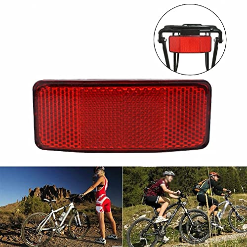 Bicycle Rear Rack Reflector - Red Plastic Safety Accessory 98x39mm