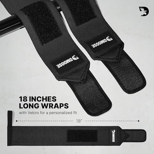 Heavy Duty Weightlifting Wrist Wraps with Thumb Loop - Black / 18"