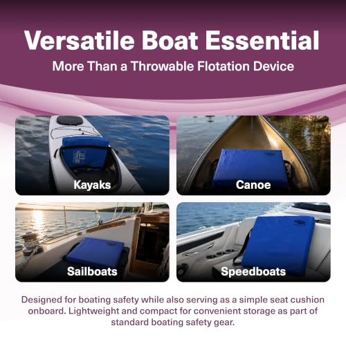 Kemp USA Type IV Throwable Flotation Cushion Royal Blue - USCG Approved Boat Safety