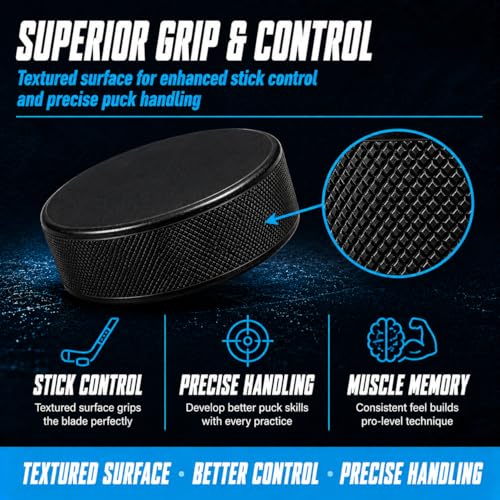 100% Vulcanized Rubber Ice Hockey Puck – Training Equipment 1-Pack