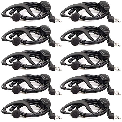 Retevis 2-Pin Earpiece PTT for H777 RT21 RT22 RT68 RT15 (G Type, Adjustable Length)