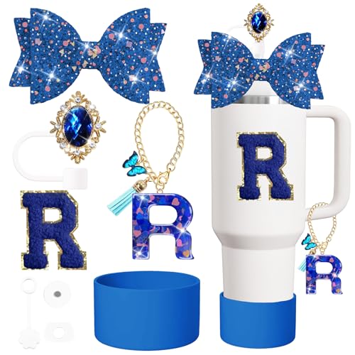 Stanley Cup Accessories Set - 8PCS Silicone Straws & Covers - Dark Blue R