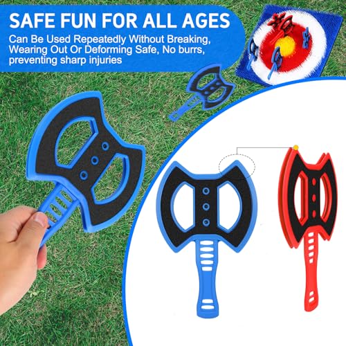 ARCUAT 8 Pcs Plastic Axe Throwing Game Set with Stars - Safe Indoor/Outdoor Fun