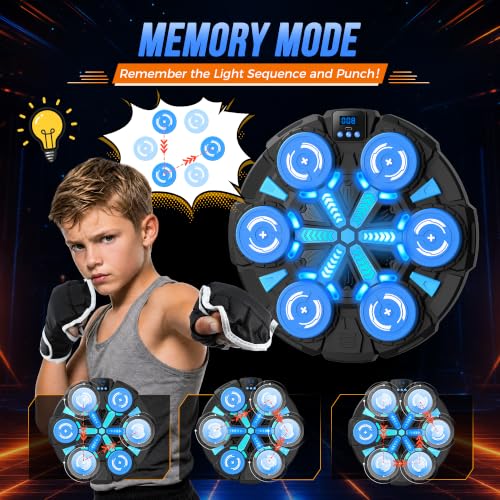 Faentwc Blue Kids & Adults Bluetooth Boxing Machine with Wall Mount - Boxing Gym Equipment for Home & Kids Gift