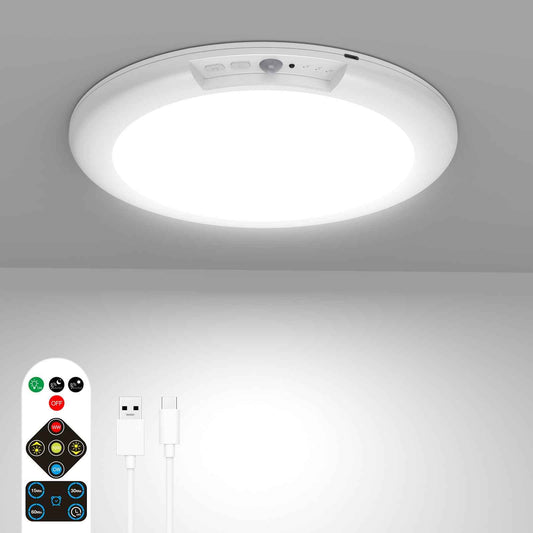 Rechargeable Motion Sensor Closet Light with Remote - Motion Sensor Light Battery Powered, 400LM Wireless Closet Lights Motion Sensored for Closets Shower Bathroom Hallway Pantry,3000K-6500K