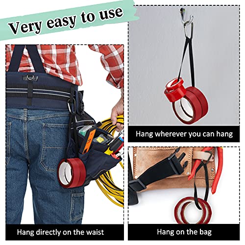 Shappy 3 Packs Electrical Tape Holder Chain Strap Thong Waist Tape Holder Lanyard with Metal Clips for Gaffers Tool Belts Photography Stage Carrying Tool