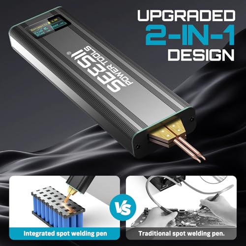 SEESII Battery Spot Welder: Spot Welder for Lithium Batteries/18650, Mini Battery Welder with Built-in Rechargeable Battery, Spot Welding for 0.1-0.2mm Nickel Sheets/Iron/Stainless Steel Sheets