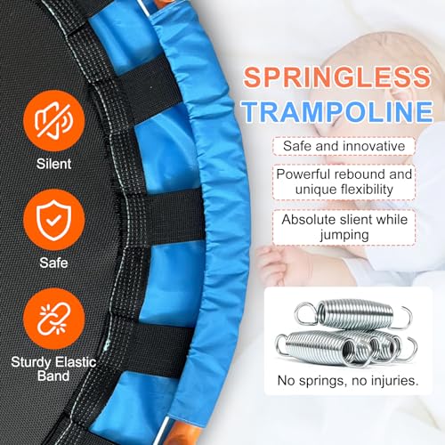 36-Inch Toddler Trampoline with Foam Handle - Orange & Blue