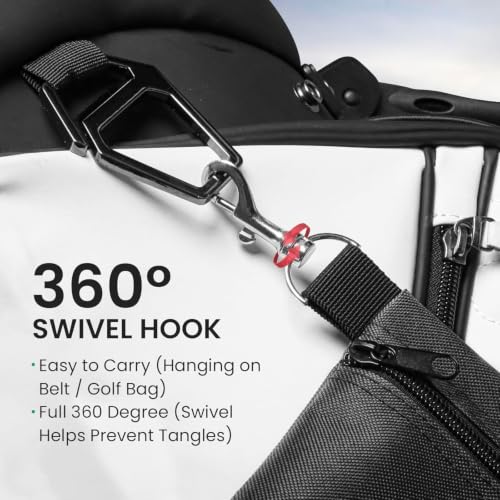 Golf Tee Pouch Bag - Durable Nylon, 6.5 x 5.5 Inch, Black - 2 Pack