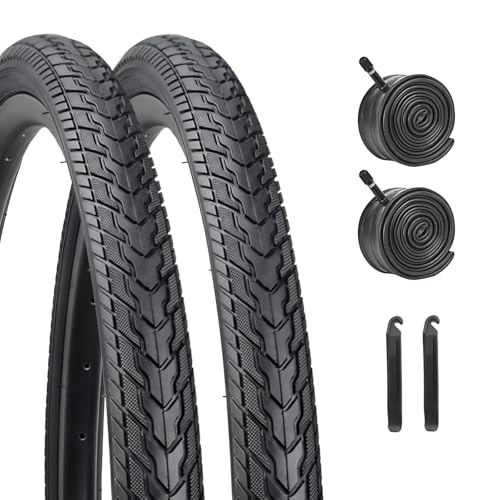 HUIOK 26x1.75 Bicycle Tire and Tube Replacement Kit - Fits 26 Inch Folding Bikes