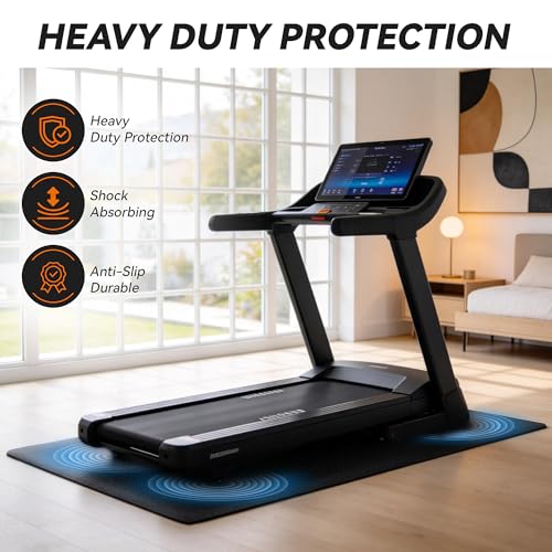 Treadmill Mat for Carpet & Hardwood Floors - Black, 79" x 39"