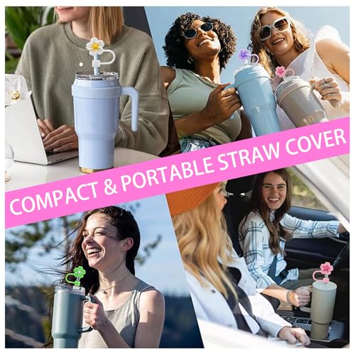 Silicone Straw Cover for 10mm Tumbler Straws - 6pcs Sakura Straw Cap