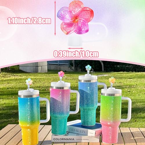 Flower Straw Toppers Set - Silicone Covers for Tumblers