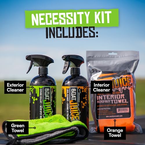 Boat Cleaning Kit - Exterior & Interior Cleaner with Microfiber Towels