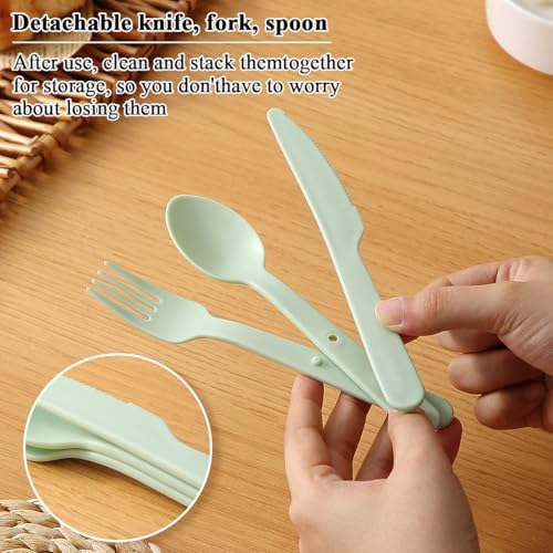 Travel Utensils Set for 8 - Reusable Cutlery for Camping & Picnics