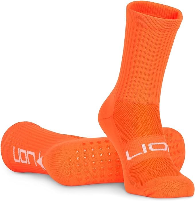 Soccer Grip Socks for Youth and Adults - Large Orange