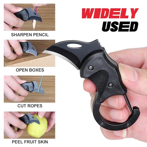 Compact Pocket Knife Keychain - Black EDC Gadget for Men
