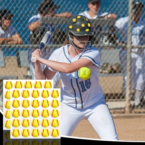 Baseball & Softball Helmet Decals 200 Pcs Yellow for Softball & Baseball - Easy Stick Removable