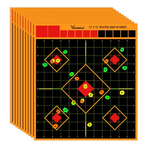 12x12 Inch Adhesive Splatter Shooting Targets - 10 Pack