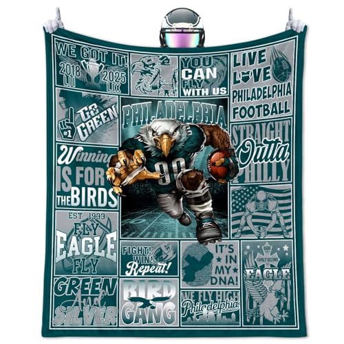 Football Blanket for City Football Lovers - 50" x 60" Midnight Green
