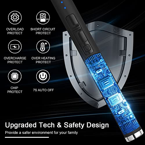 Rechargeable Electric Lighter for Candles - USB Type-C, Black