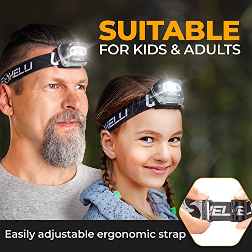 LED Headlamp Flashlight - Black, Waterproof & Lightweight for Running, Camping, Hiking