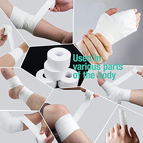 White Athletic Sports Tape - Strong, Easy Tear, No Residue, 3 Pack (1.5in x 35ft)