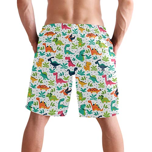 Men's Quick Dry Swim Trunks - Casual Beach Shorts, XX-Large #Cute Dinosaur