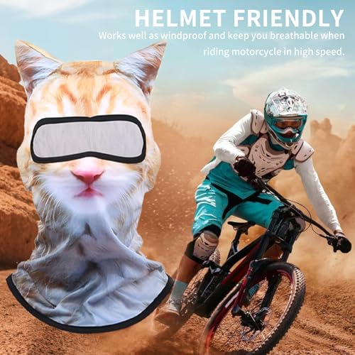 3D Cat Ski Balaclava Face Mask with Ears - Yellow