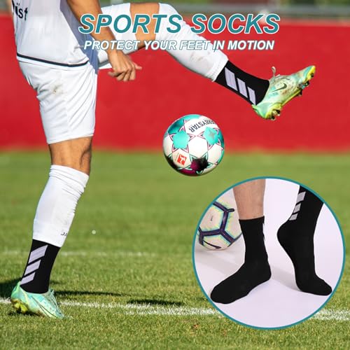 Grip Socks for Men - Non-Slip Training & Yoga Socks - 2 Pairs, Black & White
