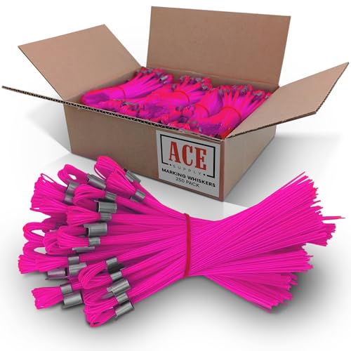 Durable Pink Marking Whiskers - 250 Pack for Survey & Trail Markers