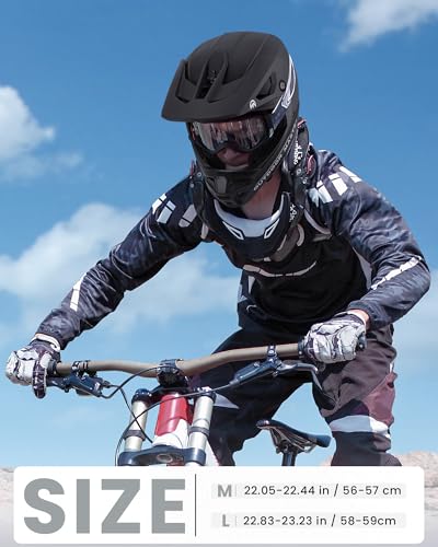 Full Face Mountain Bike Helmet - Black, Medium - Durable & Ventilated