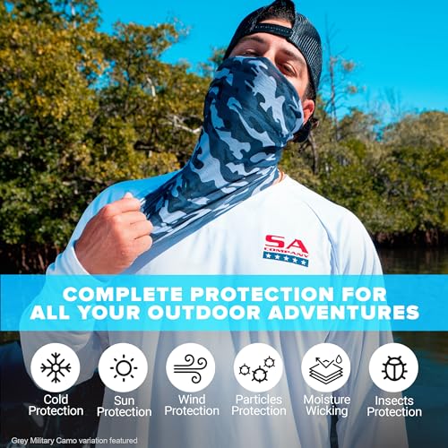 UV Face Shield & Neck Gaiter - Red Plaid, UV 30+ Protection