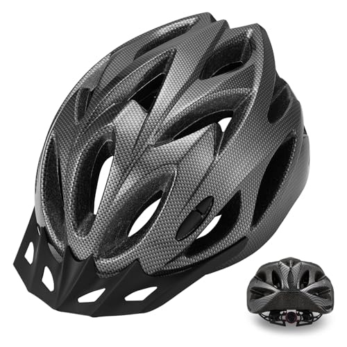 Lightweight Adult Bike Helmet with Removable Visor - Black, 54-62 cm