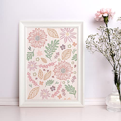 GSS Designs Allover Floral Daisy Wall Stencils 12x16Inch Garden Flowers Wall Stencils for Painting Floral Stencil for Wall Wood Furniture Craft Art