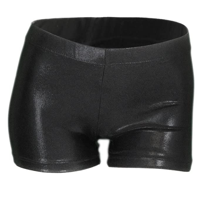 Girls' Sparkle Gymnastics Shorts - Athletic Dance Tumbling Bottoms - 2-3T Black