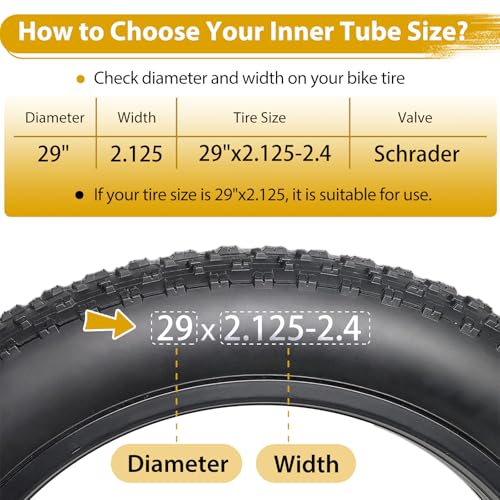 Gesinikad 2 Pack 29x2.125-2.4 Bike Inner Tubes 32mm Schrader Valve