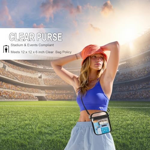 Clear Purse for Women - Small Black Hobo Shoulder Bag