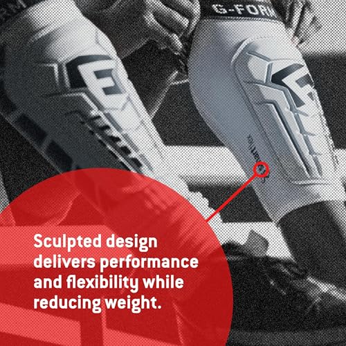 G-Form Pro-S Vento Adult Large White Soccer Shin Guards – Impact-Absorbing, Machine Washable, Flexible Sports Protection