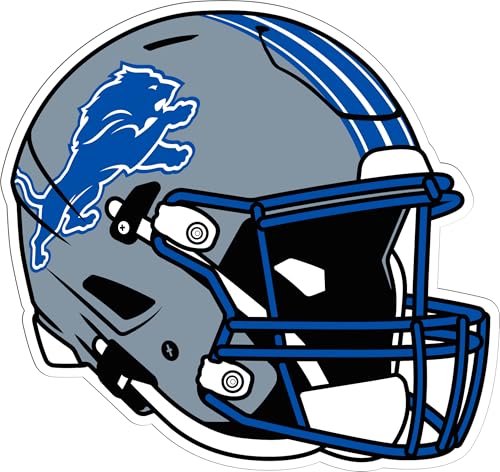 NFL Detroit Lions Helmet Decal - Team Colors, 7" x 7.25"