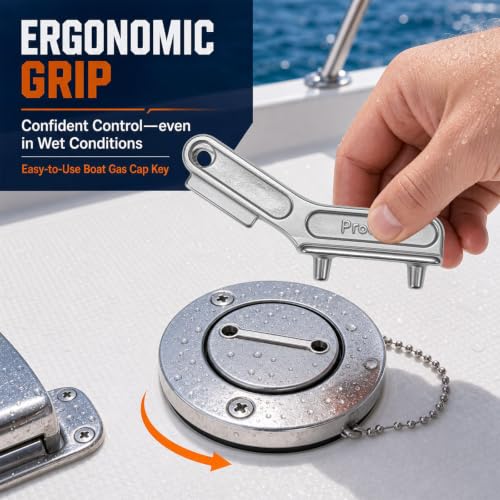 ProSSS Marine-Grade 316 Stainless Steel Boat Gas Cap Key Set - Variation 2, 2 Pack