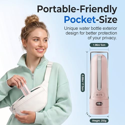 Electric Portable Bidet with 3 Modes - Rechargeable Travel Personal Hygiene Device for Women & Postpartum Care (Pink)