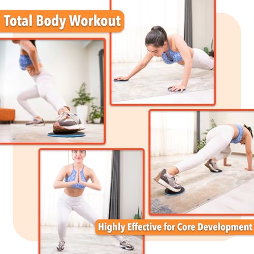 Dual-Sided Core Sliders for Workout & Fitness - 2 Pack - Blue