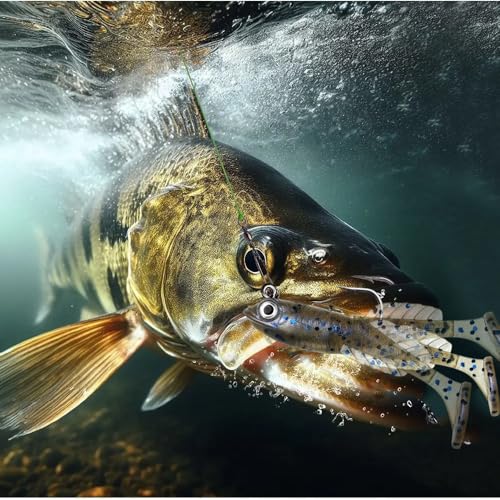 15Pcs Pre-Rigged Soft Mini Fishing Lures - 2.5" Paddle Tail Jigs