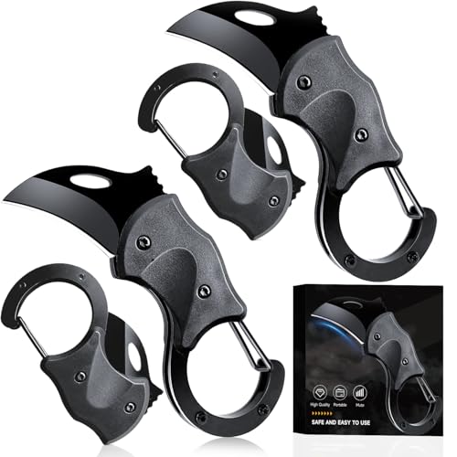 2-Pack Folding Pocket Knives, Keychain EDC Box Cutters - Stainless Steel