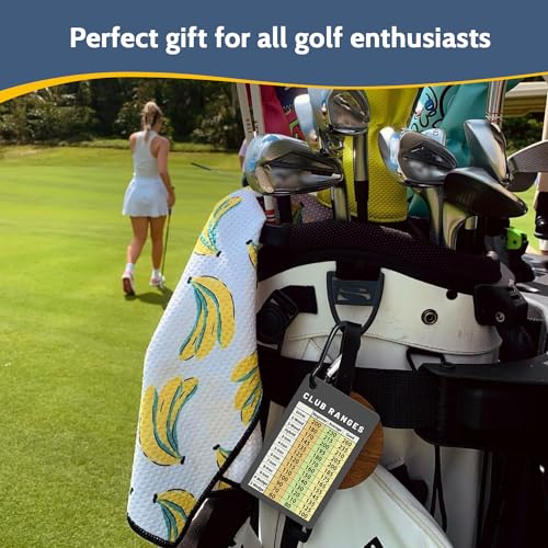 Golf Club Range Chart Card - Sturdy Yardage Cheat Sheet with Clip